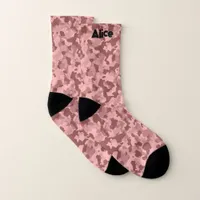 Monogram Name on Maroon Camouflage | Socks