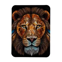 Lions head with mosaic stained glass effect magnet