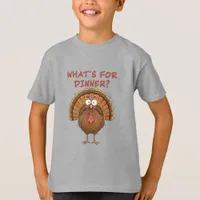Wonky Quirky Turkey What's For Dinner? Kid's T-Shirt
