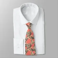 Coral Pink Turtles on Charcoal Grey Neck Tie