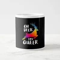 Oh Deer Queer Pride Minimal Artistic Style  Giant Coffee Mug