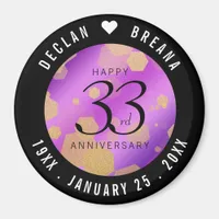 Elegant 33rd Amethyst Wedding Anniversary Magnet