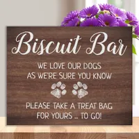 Dog Treat Wedding Favor Rustic Biscuit Bar Sign