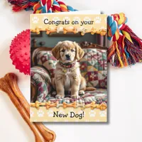 Cute Congrats on your New Golden Retriever Dog  Card
