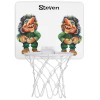 Scandinavian Funny Troll Illustration Watercolor Mini Basketball Hoop