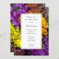Colorful Zinnia Flowers Post Wedding Brunch Invitation