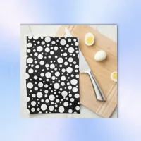 White Polka Dots on Black | Kitchen Towel