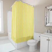 Yellow and White Cabana Stripe Shower Curtain