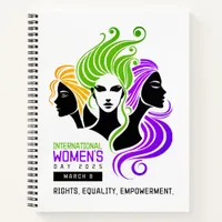 Stylized Colorful Trio of Women IWD 2025 Notebook