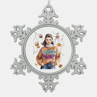 Breakfast At Halloween’s Eat Drink And Be Scary Snowflake Pewter Christmas Ornament