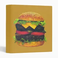 Double Deluxe Hamburger with Cheese 3 Ring Binder