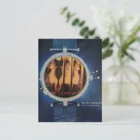 Surreal Collage Woman in a Blue Watch  Postcard