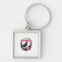 Gothic Raven Funny Halloween F Caw F Vintage Keychain