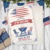 Vintage 4th of July BBQ ID1105 Invitation