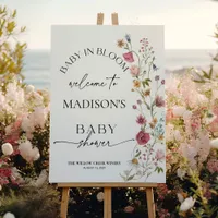 Baby In Bloom Sign | Baby Shower Welcome Sign 