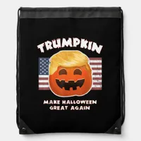 Trumpkin Funny Pumpkin Pie Pun Usa Liberals Hallow Drawstring Bag