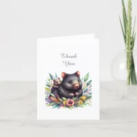 Wombat Animals Baby Shower Thank You Note Card