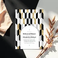 Modern Geometric Wedding Rehearsal Dinner Invitation