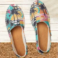 Tropical Beach Palm Trees Colorful Modern Chic Espadrilles