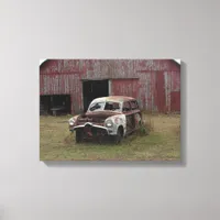 Old Car, Old Barn Canvas Print