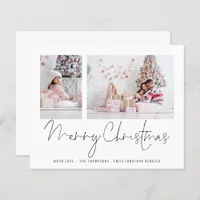 Budget Family 2 Photos Script Merry Christmas Card