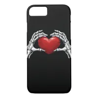 Skeleton Hands Holding A Red Heart Warm Highlight iPhone 8/7 Case