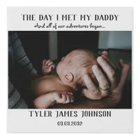 First Father's Day Photo  Faux Canvas Print