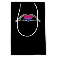 Bone Hands Heart Bisexual Goth Minimal Design Medium Gift Bag