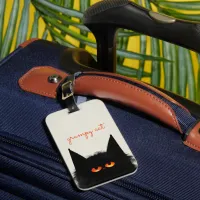 Grumpy Black Cat Luggage Tag