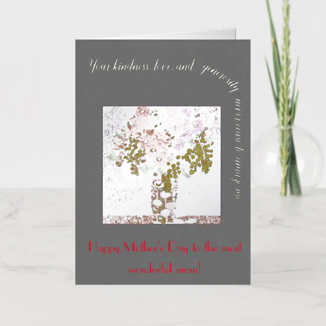 Bunch of flowers in a vase - happy mother’s day foil greeting card