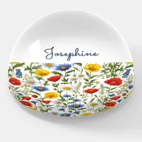 Colorful Wildflowers Elegant Floral Custom Name Paperweight