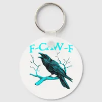 Crow F-Caw-F Funny Bird Retro Design Creative Styl Keychain