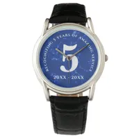 Elegant Blue Marble 5 Years Work Anniversary Watch