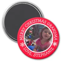 Personalized Photo Christmas Snowflakes Magnet