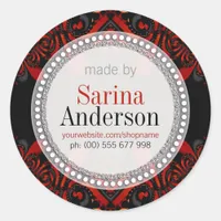 Red Black Tribal Pattern Made By Labels Stickers