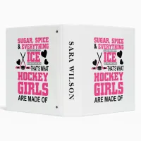 cute sugar and spice girls ice hockey binder