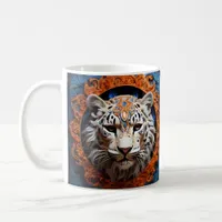 Vibrant Leopard with Floral Motifs Coffee Mug