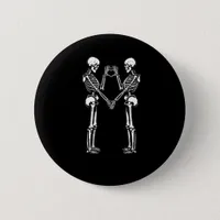 Skeleton Heart Hands Sign Halloween Costume Classi Button