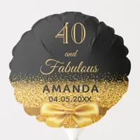 40 fabulous black gold bow name birthday balloon