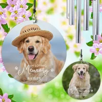 In Loving Memory - Paw Prints Pet Dog 2 Photo Wind Chime