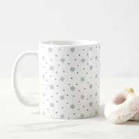 Christmas snowflakes and dots pattern coffee mug