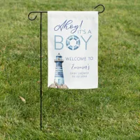 Ahoy It’s a Boy Nautical Lighthouse Baby Shower Garden Flag