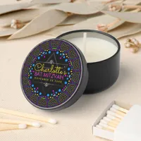 Groovy UV Bohemian Bat Mitzvah Mini Candle Favors