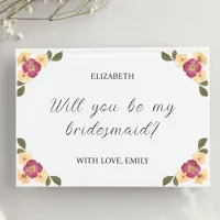 Elegant Pressed Wildflower Bridesmaid Proposal Card