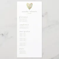 Dinner & Dancing Floral Greenery Wedding Reception Menu