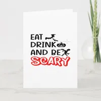 Eat Drink And Be Scary Design Retro Classic Card