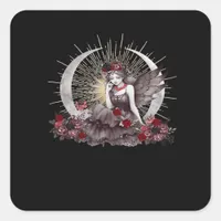 Goth Girl Whimsigoth Classic Square Sticker