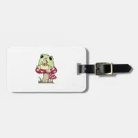 Mushroom Frog Goblincore Mycology Creative Style Luggage Tag