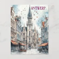 Antwerp Belgium Travel Postcard