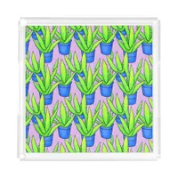 Aloe Vera Plants Pattern Acrylic Tray